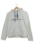 Vorschaubild 1 von Kapuzenpullover Herren Gr. 50/M Weiß Baumwolle Polyester Logo-Print Casual