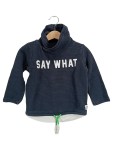 Vorschaubild 1 von Pullover Kinder Gr. 92/98 Blau Rollkragen Say What Spruch Baumwolle