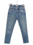 Vorschaubild 1 von Straight Leg Damen Gr. W24/32/XXS Blau Baumwolle Uni L28