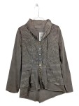 Vorschaubild 1 von Übergangsjacke Damen Gr. 42/L Grau Baumwolle Florales Muster