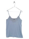 Vorschaubild 1 von Unterhemd Damen Gr. 36 Blau Viskose Uni Feminin Ärmellos Alltag