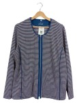 Vorschaubild 1 von Damen Strickjacke Gr. 46 Blau Rosa Gestreift Reißverschluss