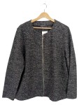 Vorschaubild 1 von Damen Strickjacke Gr. 46 Grau Meliert Reißverschluss Wolle
