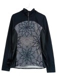 Vorschaubild 1 von Damen Trainingsjacke Gr. L Schwarz Grafisches Muster Half-Zip