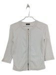 Vorschaubild 1 von Damen Strickjacke Gr. S 36 Beige Rippstrick 3/4 Arm Reißverschluss