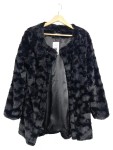 Vorschaubild 1 von Pelzjacke Damen Schwarz Gr. 40/L Polyester Strukturmuster Elegant