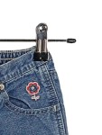 Vorschaubild 3 von Bootcut Jeans Kinder Blau Gr. 86 Baumwolle Blumenmuster Casual Freizeit