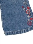 Vorschaubild 4 von Bootcut Jeans Kinder Blau Gr. 86 Baumwolle Blumenmuster Casual Freizeit