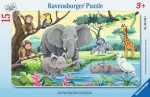 Vorschaubild 1 von Puzzle Tiere Afrikas 15 Teile Rahmenpuzzle ab 3 Jahre Nr. 06136