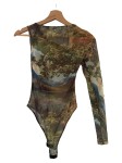 Vorschaubild 2 von Damen Body S Mehrfarbig Modern mit Landschafts-Print