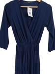 Vorschaubild 4 von Damen Maxikleid Gr. M Dunkelblau Wickeloptik Plissee Elegant