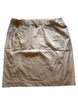 Vorschaubild 4 von Bleistiftrock Damen Beige Gr. 42/XL Baumwolle Uni Casual Freizeit Raffungen