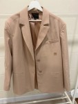 Vorschaubild 3 von Damen Business Blazer Gr. 34;XS Beige Uni Langarm Elegant