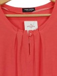 Vorschaubild 3 von Bluse Damen Gr. 46/3XL Rot Viskose Uni Casual Kurzarm Knopf Falten