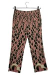Vorschaubild 1 von Stoffhose Damen Gr. 34 Geometrisch Rosa Schwarz Retro Modern