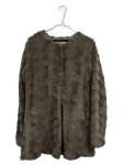 Vorschaubild 1 von Pelzjacke Damen Gr. 38/M Braun Polyester Uni Casual Langarm