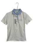 Vorschaubild 1 von Poloshirt Damen Gr. 38 M Weiß Blau Strass Logo Baumwolle Stretch Shirt