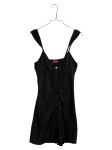 Vorschaubild 1 von Damen Nachthemd Negligee Gr. 36 Schwarz Elegant Spitze Knopfleiste