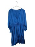 Vorschaubild 1 von Abendkleid Damen Blau Gr. 40/L Polyester Uni Elegant Langarm Abendgarderobe