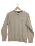 Vorschaubild 1 von Pullover Herren V-Ausschnitt Gr. M Beige Baumwolle Basic Logo