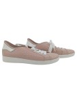 Vorschaubild 1 von Damen Sneaker Low Rosa Leder Gr. 38 Schnürschuh Casual