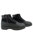Vorschaubild 1 von Stiefel Herren Gr. 41 Schwarz Leder Schnürung Reißverschluss Uni