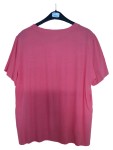 Vorschaubild 2 von Bluse Damen Gr. 46/3XL Rot Viskose Uni Casual Kurzarm Knopf Falten