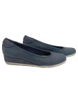 Vorschaubild 1 von Ballerinas Damen Gr. 36 Blau Nubuk Slip-On Casual Alltag Uni Logo