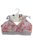 Vorschaubild 1 von BH ohne Bügel Softschalen-BH / Soft-Cup Bra Grau Gr. 85D Blumenmuster