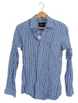 Vorschaubild 1 von Trachtenhemd Herren Kariert Blau Weiß Gr. XS 44 Baumwolle Stickerei