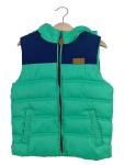 Vorschaubild 1 von Kinder Steppweste Weste Kapuze Gr. 116 Grün Blau Casual Übergangsweste