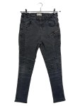Vorschaubild 1 von Ripped Jeans Kinder Gr. 164 Grau Baumwolle Uni Streetwear Biker 37 cm