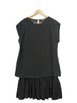 Vorschaubild 1 von Jeanskleid Damen Schwarz Gr. 38/M Polyester Uni Elegant Alltag Raffungen