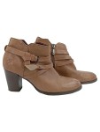 Vorschaubild 1 von Damen Stiefelette Leder Braun Reißverschluss Absatz 9cm Gr. 39