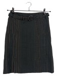Vorschaubild 1 von Bleistiftrock Damen Schwarz Gr. 34/XS Viskose Wolle Elasthan Gestreift