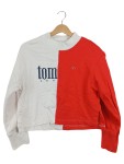 Vorschaubild 1 von Damen Sweatshirt Gr. 36/S Rot Weiß Colorblock Cropped