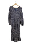 Vorschaubild 1 von Damen Freizeitkleid Blumenmuster Langarm Blau Gr. 42 Viskose