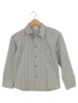 Vorschaubild 1 von Freizeithemd Kinder Grau Gr. 140 Baumwolle Gestreift Casual Langarm 40 cm