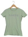 Vorschaubild 1 von Damen T-Shirt Gr. S Mintgrün Strass Logo Pailletten Baumwolle