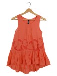 Vorschaubild 1 von Damen Top Gr. 34/XS Orange Blumenstickerei Baumwolle