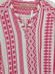 Vorschaubild 2 von Damen Tunika Bluse Gr. 42 XL Pink Weiß Ethno Boho Viskose