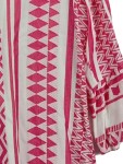 Vorschaubild 3 von Damen Tunika Bluse Gr. 42 XL Pink Weiß Ethno Boho Viskose