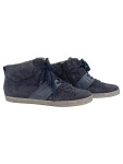 Vorschaubild 1 von High-Top Sneaker Damen Gr. 40 Blau Wildleder Reißverschluss Schnürung Uni