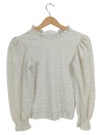 Vorschaubild 1 von Pullover Kinder Beige Gr. 134 Baumwolle Lochmuster Feminin Langarm Freizeit