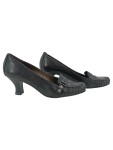 Vorschaubild 1 von Pumps Damen Gr. 39 Schwarz Leder Slip-On 7 cm Klassisch Business Uni