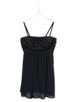 Vorschaubild 1 von Damen Sommerkleid Gr. 40/L Schwarz Blumen Chiffon Elegant