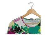 Vorschaubild 3 von LEBEK Damen T-Shirt Gr. 38/M Blumenmuster Kurzarm Viskose Strass