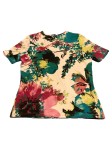 Vorschaubild 2 von LEBEK Damen T-Shirt Gr. 38/M Blumenmuster Kurzarm Viskose Strass