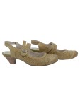 Vorschaubild 1 von Fashion Damen Pumps Mary Jane Slingback Beige Leder Gr. 40 Lochmuster
