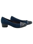 Vorschaubild 1 von Soft Line Damen Pumps Gr. 40 Blau Wildleder Lack Elegant